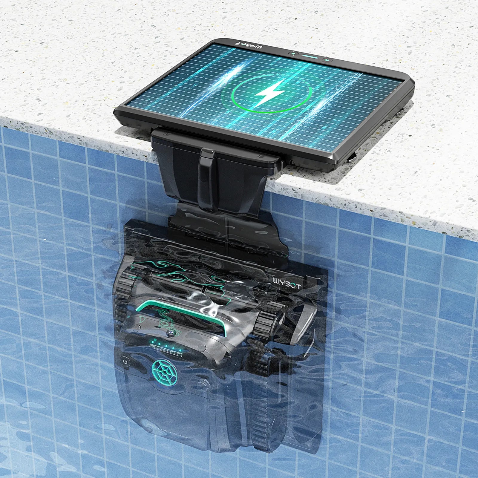 WYBOT S2 Solar Vision Robotic Pool Cleaner with Omni Dock — 20× Faster