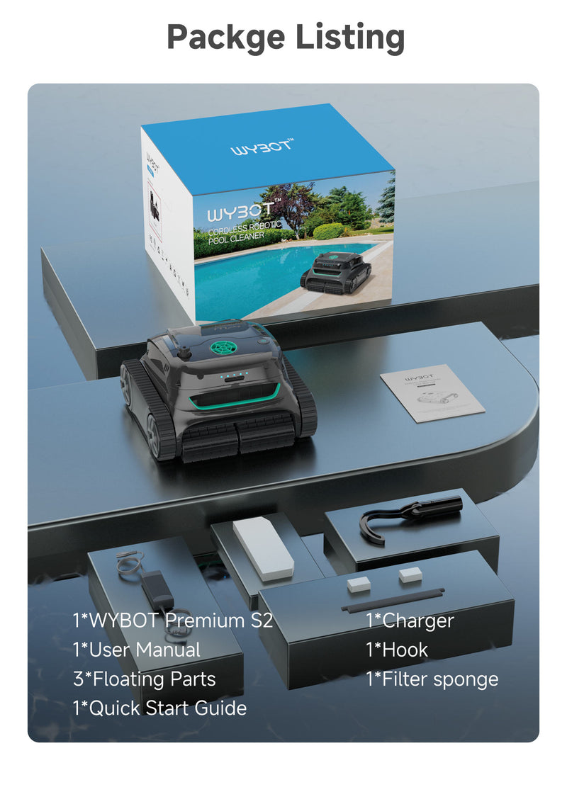 WYBOT S2 High-end Cordless Robotic Pool Cleaner Pre-order